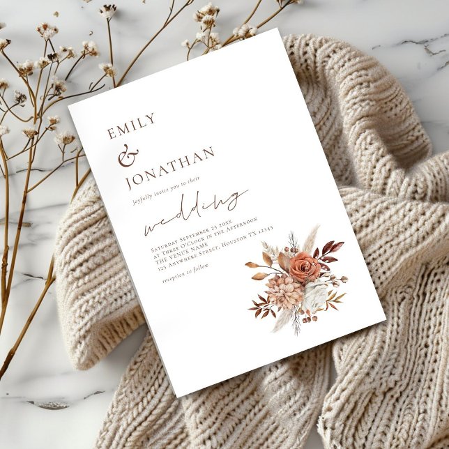 Invitación Boda minimalista de Terracotta Florals (Subido por el creador)