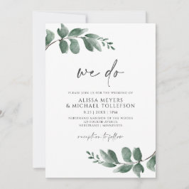 Invitación Boda Minimalista de Vegetación Simple
