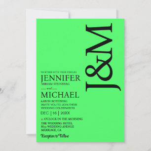 Invitación Boda minimalista de verano en verde lima