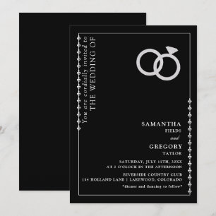 Invitación Boda Minimalista del anillo del Purpurina deslizan
