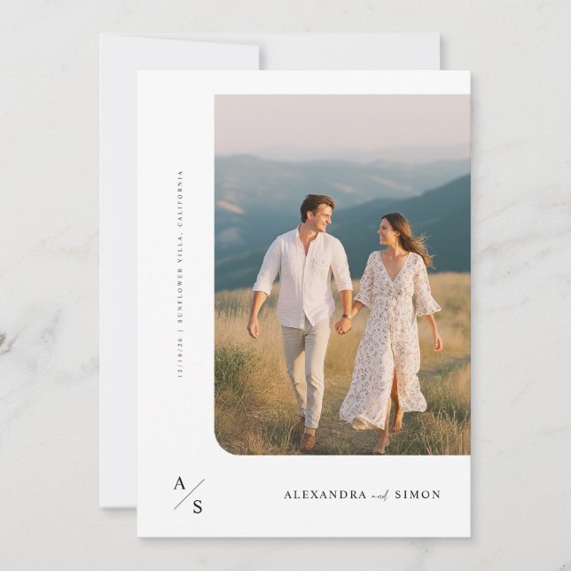 Invitación Boda Minimalista del Boho ruso (Anverso)