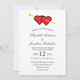 Invitación Boda minimalista del corazón romántico