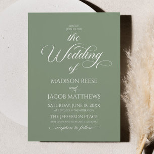 Invitación Boda Minimalista elegante del Sage Green Classic