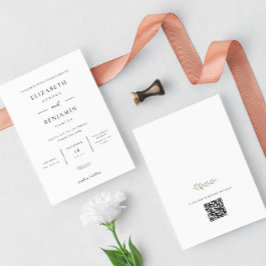 Invitación Boda Minimalista Elegante Moderno Botánico Script