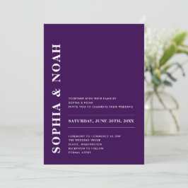 Invitación Boda minimalista elegante morado moderno