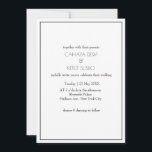Invitación Boda minimalista elegante negro y blanco<br><div class="desc">Minimalista y elegante invitación a la boda blanca y negra. Esta minimalista invitación a la boda en blanco y negro es perfecta para una boda minimalista,  moderna y elegante.</div>