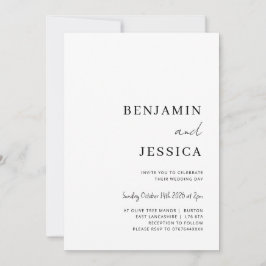 Invitación Boda Minimalista elegante y blanco