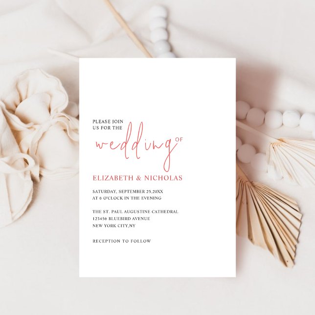 Invitación boda minimalista elegante y blanco (Subido por el creador)