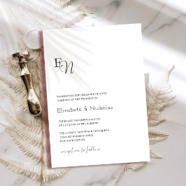 Invitación boda minimalista elegante y blanco