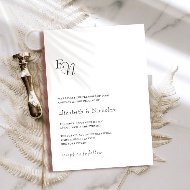 Invitación boda minimalista elegante y blanco (Subido por el creador)