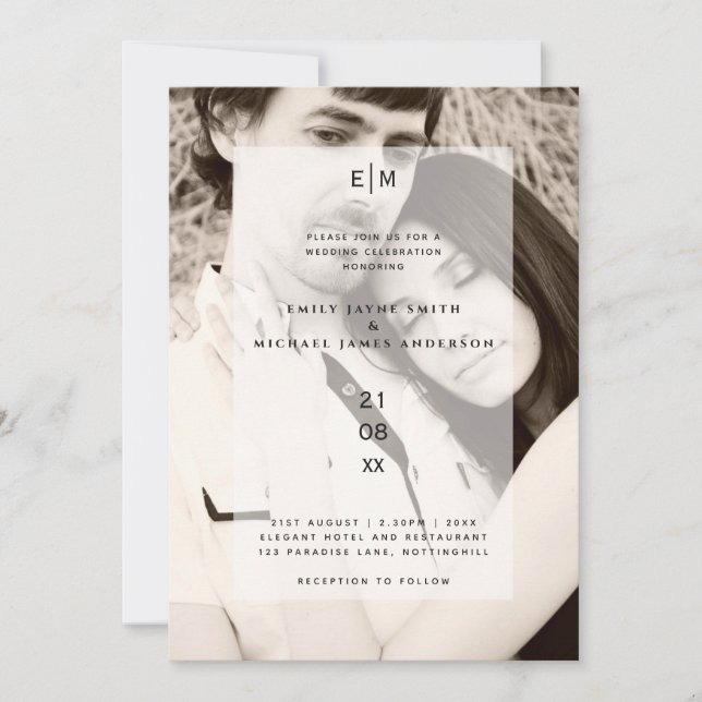 Invitación Boda Minimalista elegante y moderno (Anverso)