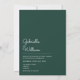 Invitación Boda Minimalista Emerald Elegant