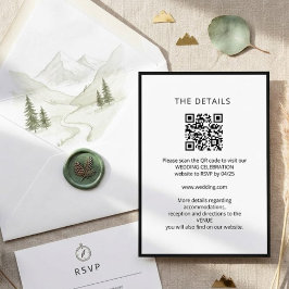 Invitación Boda minimalista en blanco y negro con código QR