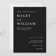 Boda Minimalista en Blanco y Negro con Letra Simpl
