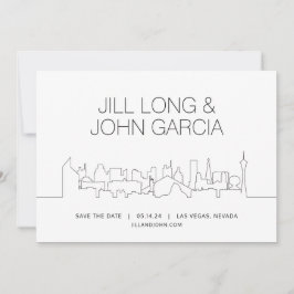 Invitación Boda minimalista en el Skyline de las Vegas para s