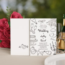 Boda Minimalista en Negro y Blanco con Doodle Dibu