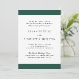 Invitación Boda Minimalista Esmeralda Verde Moderno Todo En U