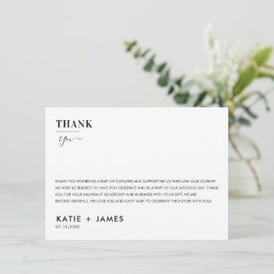 Invitación Boda minimalista Fiesta de ducha de novia Gracias