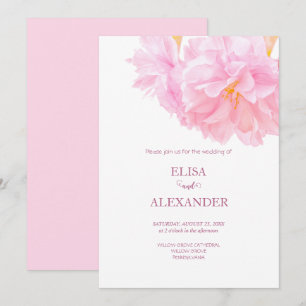 Invitación Boda Minimalista Flor de Cerezo Sakura