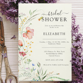 Invitación Boda Minimalista Flor Silvestre Moderna