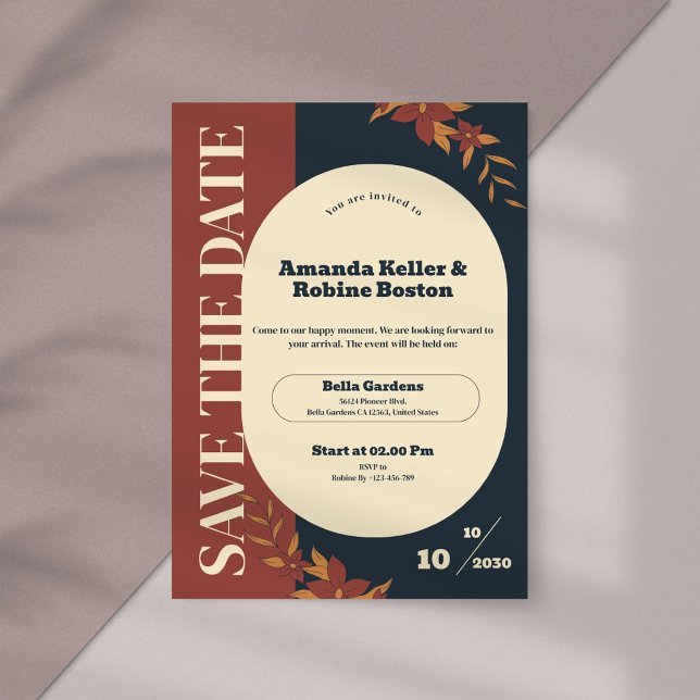 Invitación Boda Minimalista floral salva la fecha (Subido por el creador)
