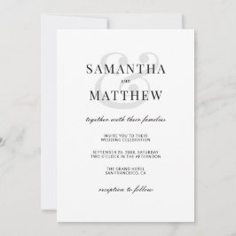 Invitación Boda Minimalista formal clásico