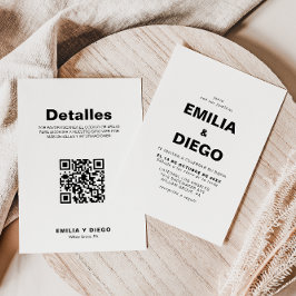 Invitación Boda minimalista formal de la parte delantera y tr
