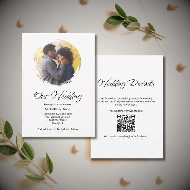 Invitación Boda Minimalista fotográfico Casual moderno Boho (Subido por el creador)