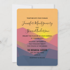 Invitación Boda Minimalista geométrico de las montañas rustic