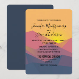 Invitación Boda Minimalista geométrico de las montañas rustic