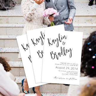 Invitación Boda minimalista junto con los padres