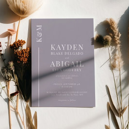 Invitación Boda Minimalista Lilac Clean Line