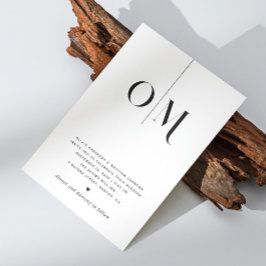 Invitación Boda minimalista limpio y elegante en blanco y neg