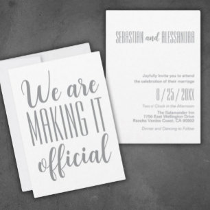 Invitación boda Minimalista "Lo estamos haciendo oficial"