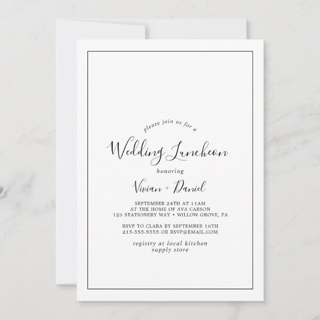 Invitación Boda minimalista Luncheon (Anverso)