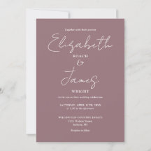Boda Minimalista Malva Elegante Escritura