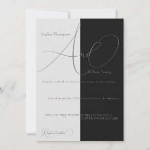 Invitación boda minimalista medio ahorrado