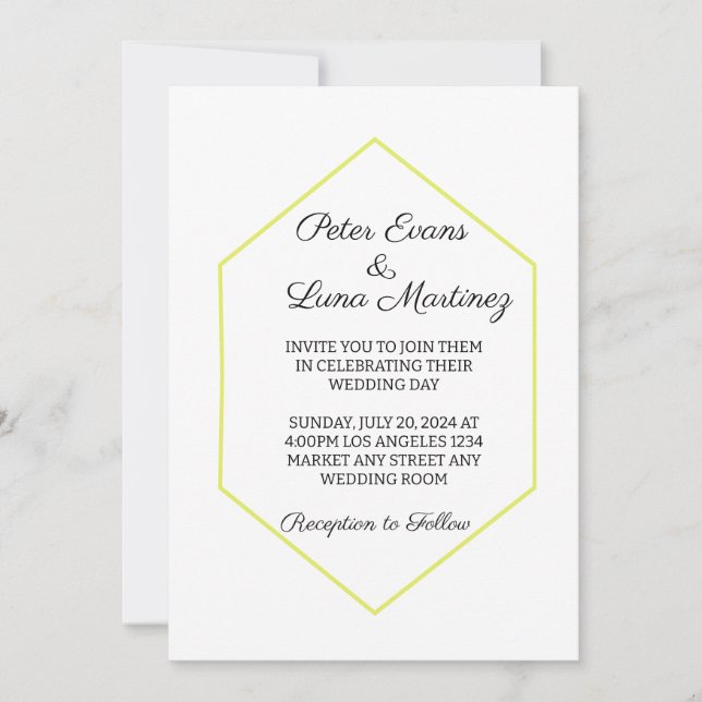 Invitación Boda Minimalista Moderna (Anverso)