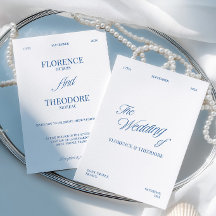 Boda Minimalista Moderna Azul y Blanco