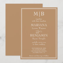 Boda Minimalista Moderna Beige Marrón