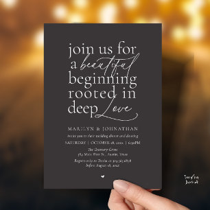 Invitación Boda Minimalista Moderna Cena de Amor Hermoso