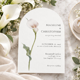 Invitación Boda Minimalista Moderna con Lirio de Calla Blanco