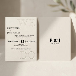 Invitación Boda Minimalista Moderna con relieve "LO HACEMOS"