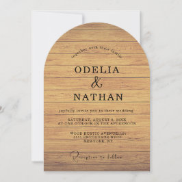 Invitación Boda Minimalista Moderna con Textura de Madera