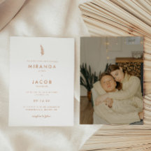 Boda Minimalista Moderna de Hoja de Palma Beige