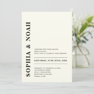 Invitación Boda minimalista moderna de marfil elegante
