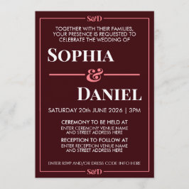 Invitación Boda Minimalista Moderna Editable