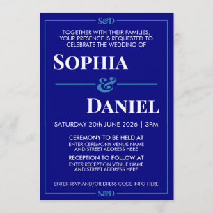 Invitación Boda Minimalista Moderna Editable