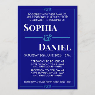 Invitación Boda Minimalista Moderna Editable