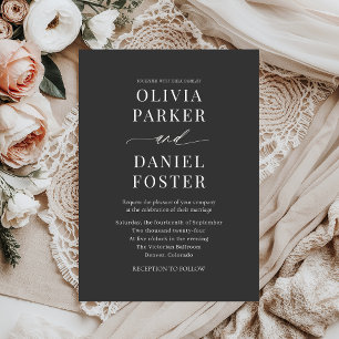 Invitación Boda Minimalista Moderna Elegante Chic